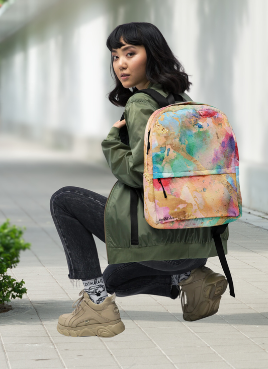 Watercolor & Gold Foil Backpack