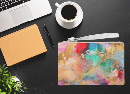 Watercolor & Gold Foil Stylish Clutch (Original)